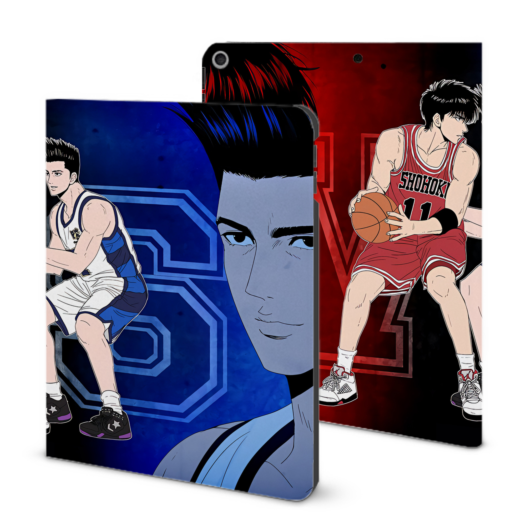 （画像用） SLAM DUNK／スラムダンク IPad ケース ブック型 PUレザー TPU 耐衝撃 軽量 薄型 ペン収納なし 全面保護 IPad 各モデル対応